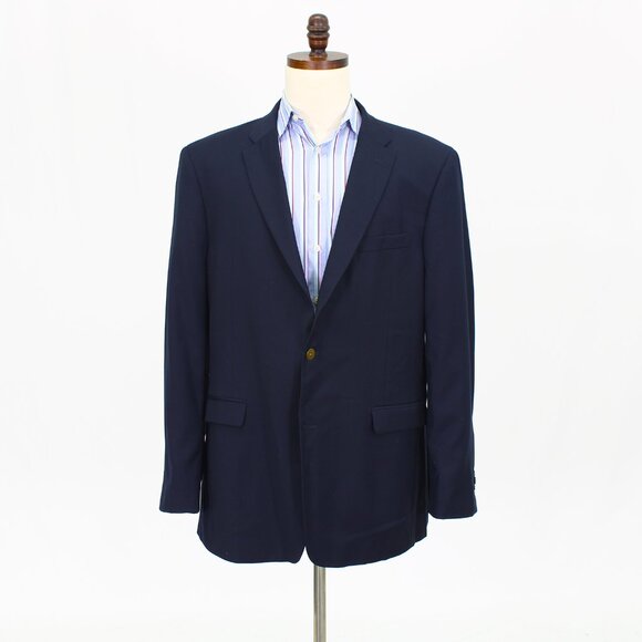 Tommy Hilfiger 46L Navy Solid 2-Button Sport Coat Blazer Jacket T608 - Picture 1 of 11